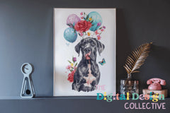 Great Dane Floral Birthday Clipart Bundle - CraftNest - Digital Crafting and Art