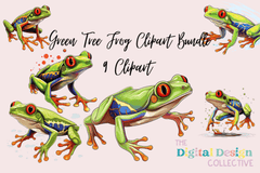 Green Tree Frog Clipart Bundle - CraftNest - Digital Crafting and Art