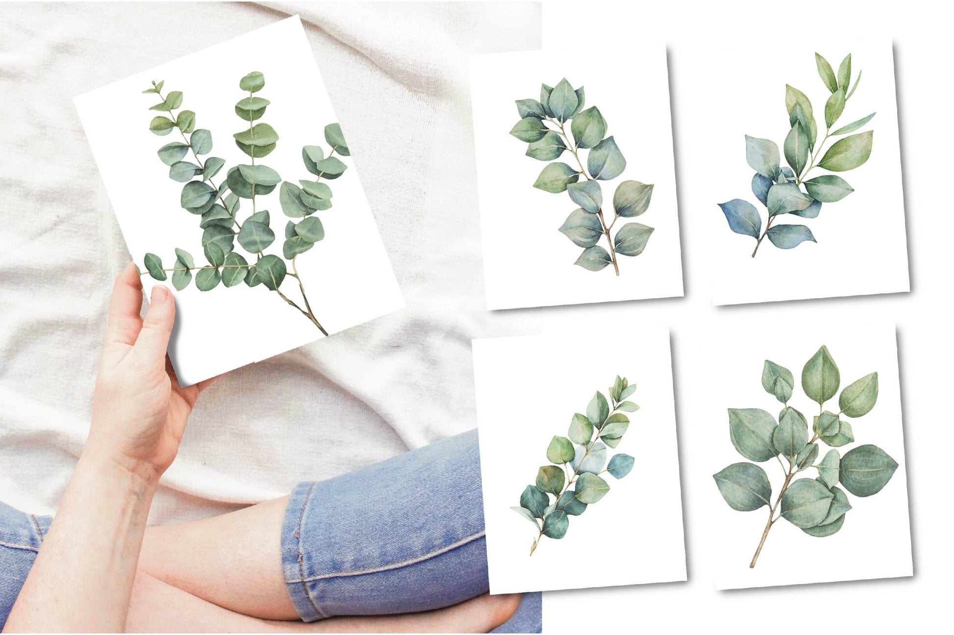 Greenery Bouquets Eucalyptus Clipart Bundle - CraftNest - Digital Crafting and Art