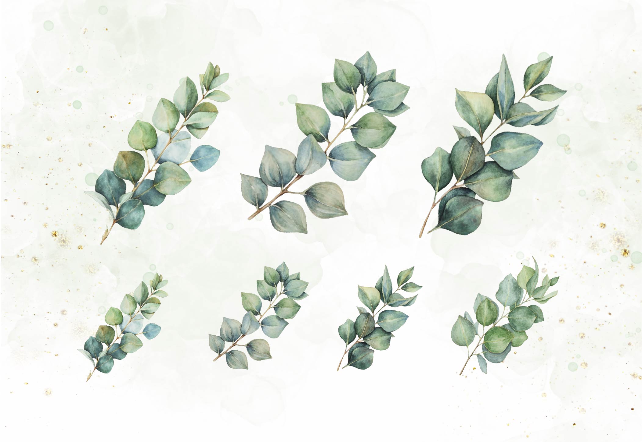 Greenery Bouquets Eucalyptus Clipart Bundle - CraftNest - Digital Crafting and Art