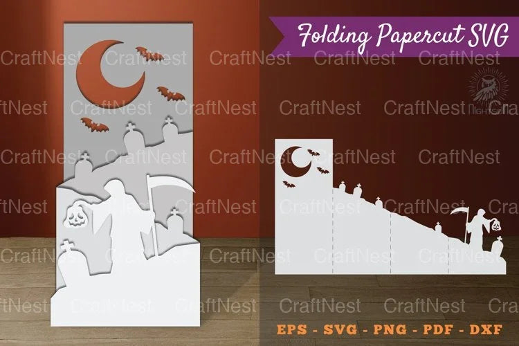 Grim Reaper Folding Papercut SVG Bundle - CraftNest - Digital Crafting and Art