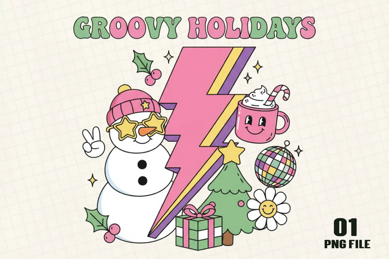 Groovy Holidays Clipart Bundle - CraftNest - Digital Crafting and Art
