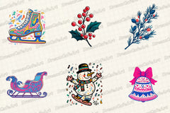 Groovy Retro Christmas Clipart Bundle - CraftNest - Digital Crafting and Art