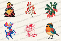 Groovy Retro Christmas Clipart Bundle - CraftNest - Digital Crafting and Art