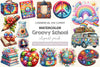 Groovy School Clipart Bundle