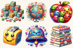 Groovy School Clipart Bundle - CraftNest - Digital Crafting and Art