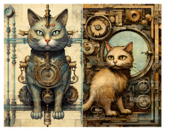 Steampunk Cats Junk Journal Pages - CraftNest