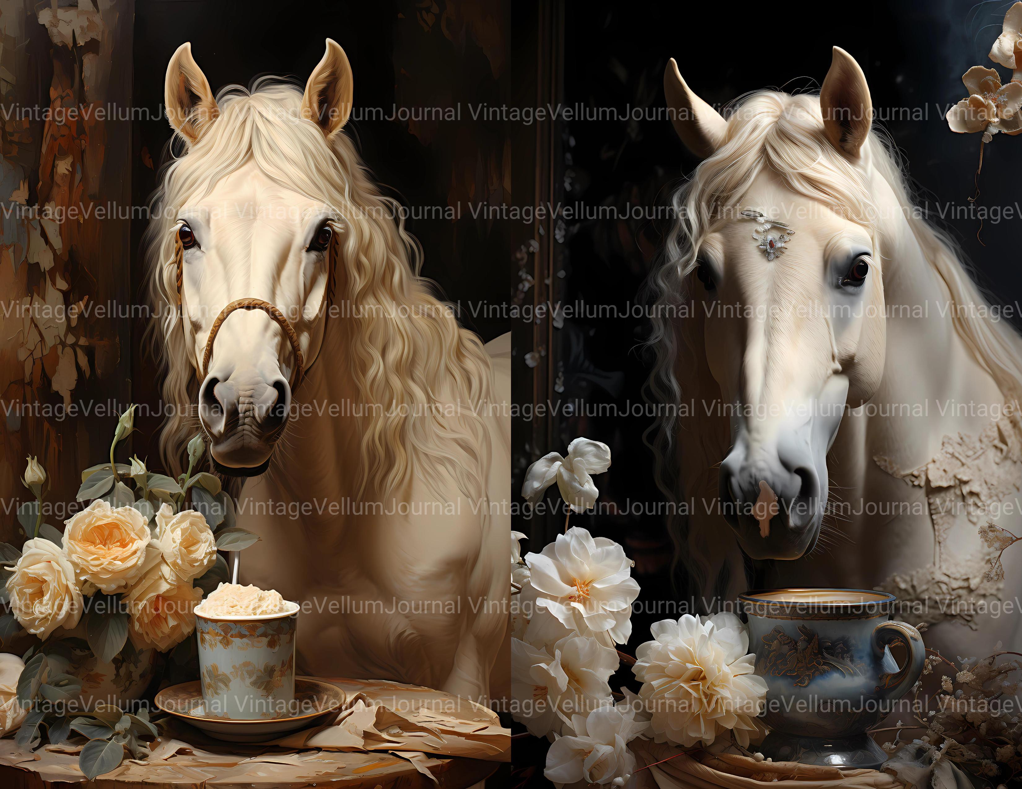 Horses With A Cup Junk Journal Pages - CraftNest