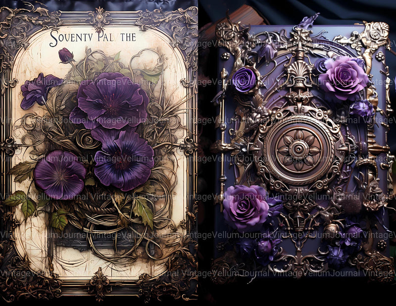 Deep Purple Junk Journal Pages - CraftNest