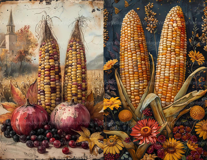 Corn Junk Journal Pages - CraftNest - Digital Crafting and Art