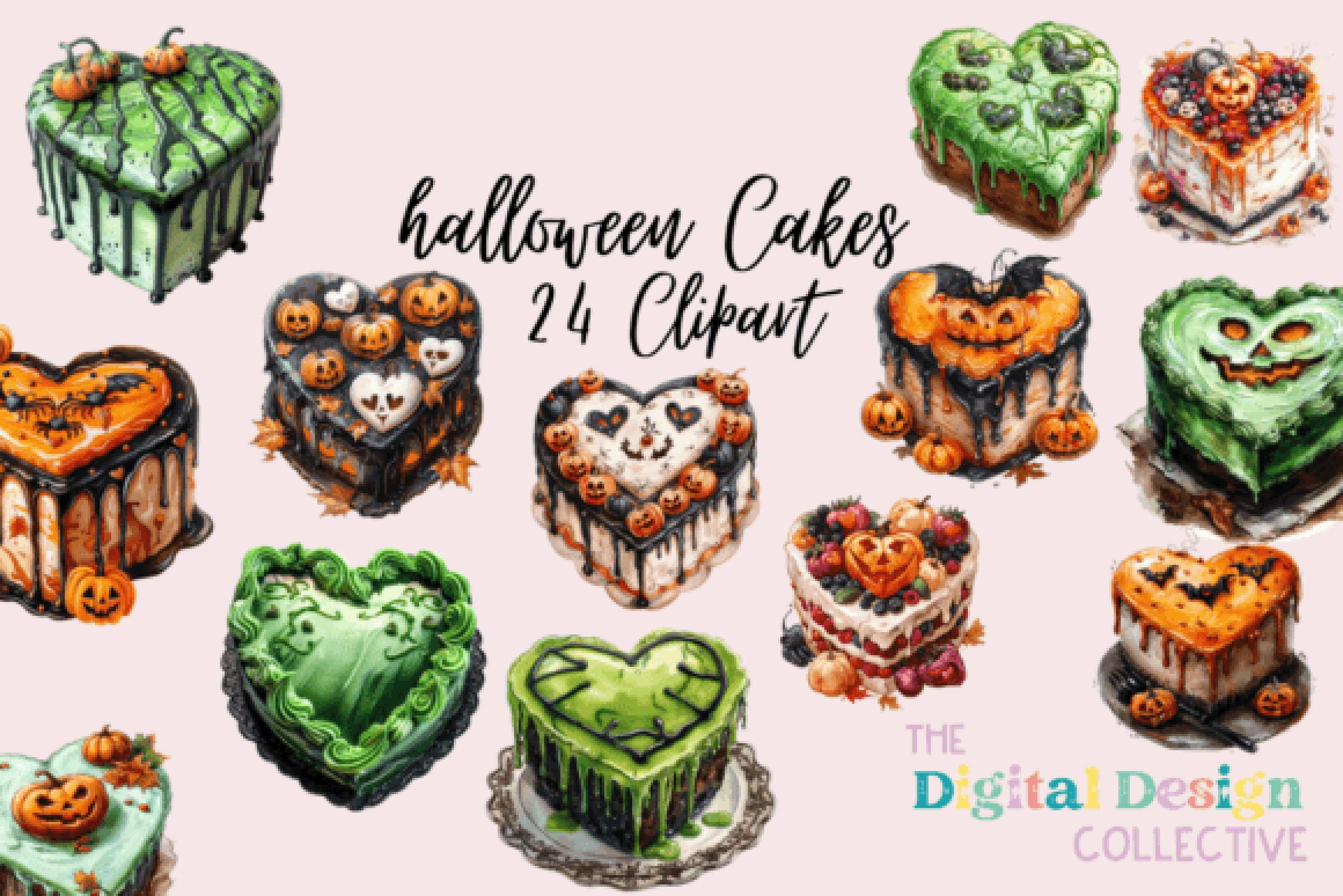 Halloween Cakes Clipart Bundle