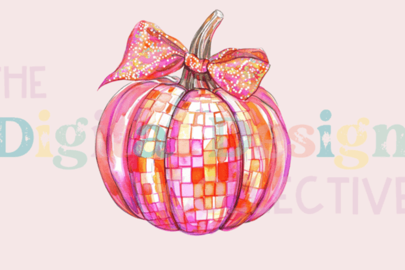 Coquette Pumpkin Bow Disco Clipart Bundle - CraftNest - Digital Crafting and Art