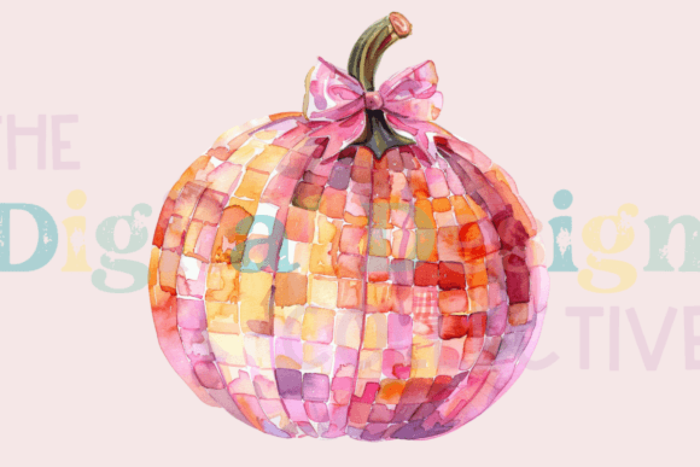 Coquette Pumpkin Bow Disco Clipart Bundle
