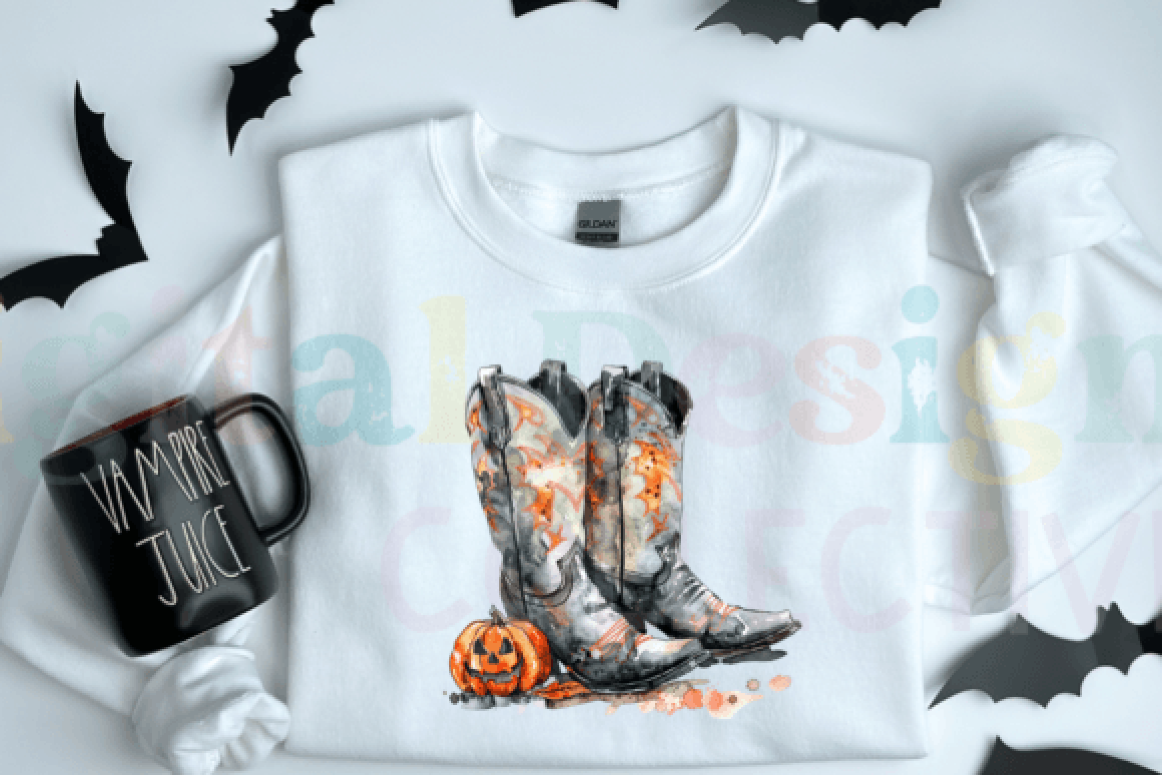 Stylish Halloween Fall Western Boots Clipart Bundle