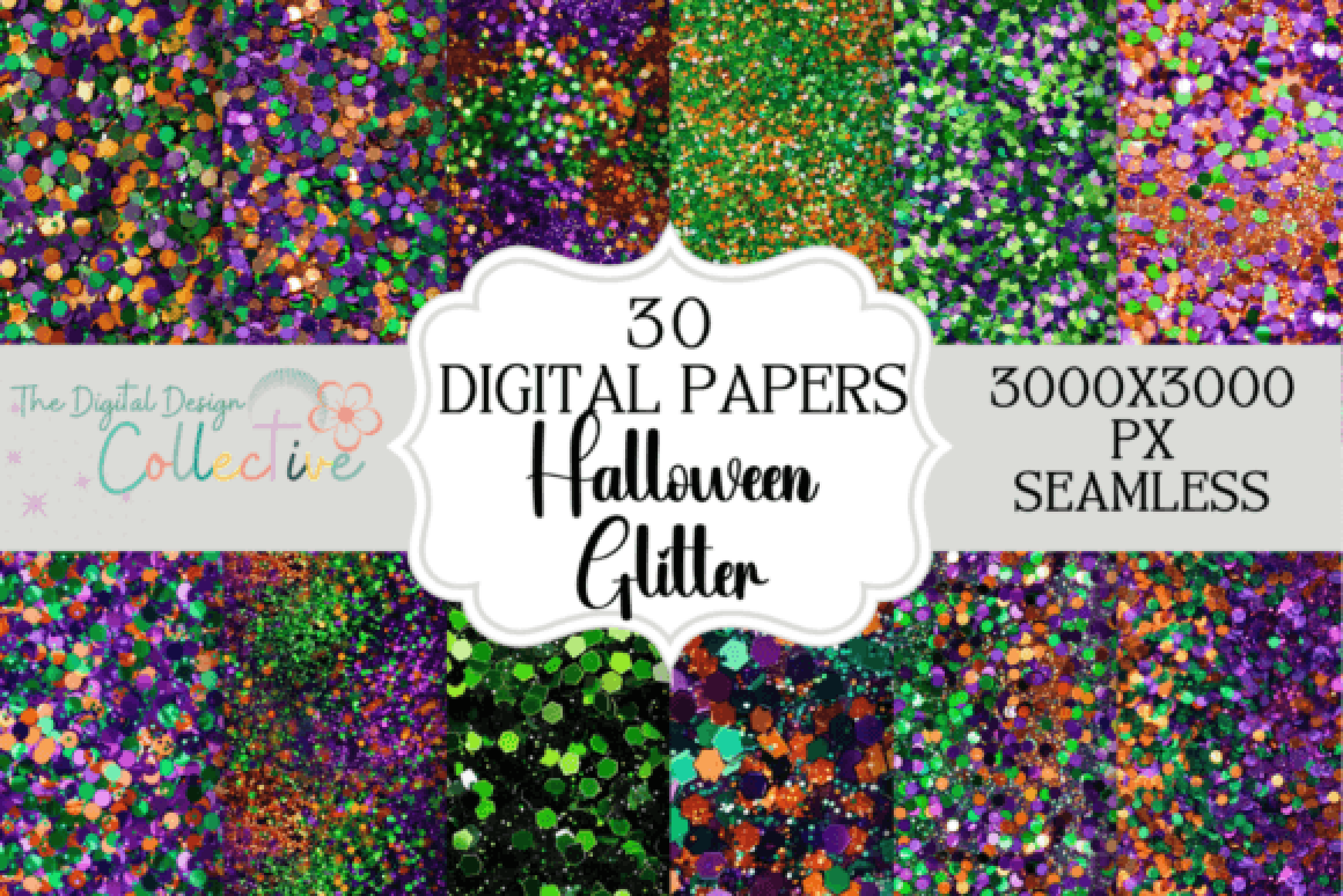 Sparkling Halloween Glitter Digital Paper