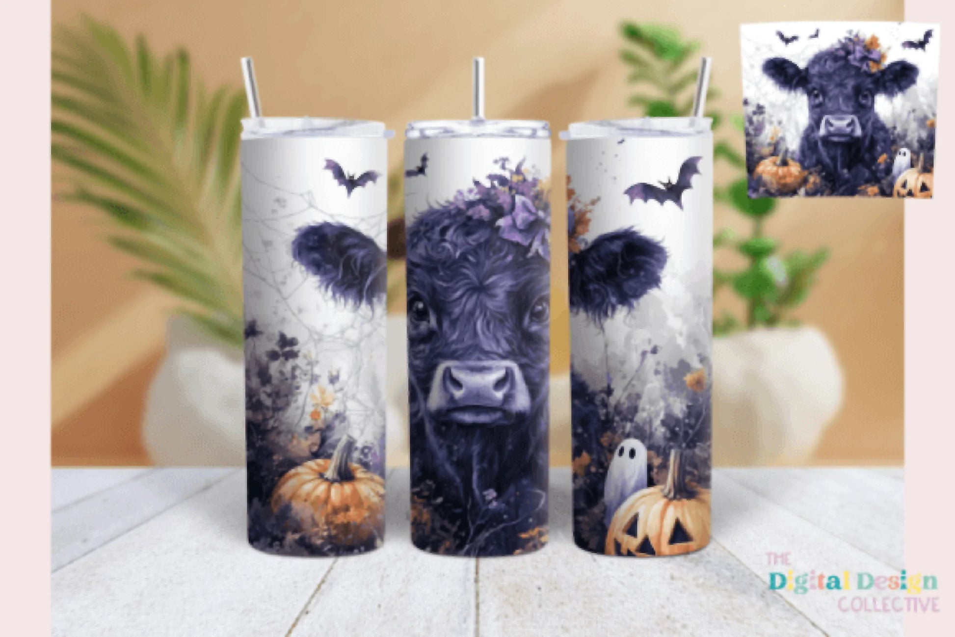 Halloween Highland Cow Tumbler Wrap Bundle - CraftNest - Digital Crafting and Art