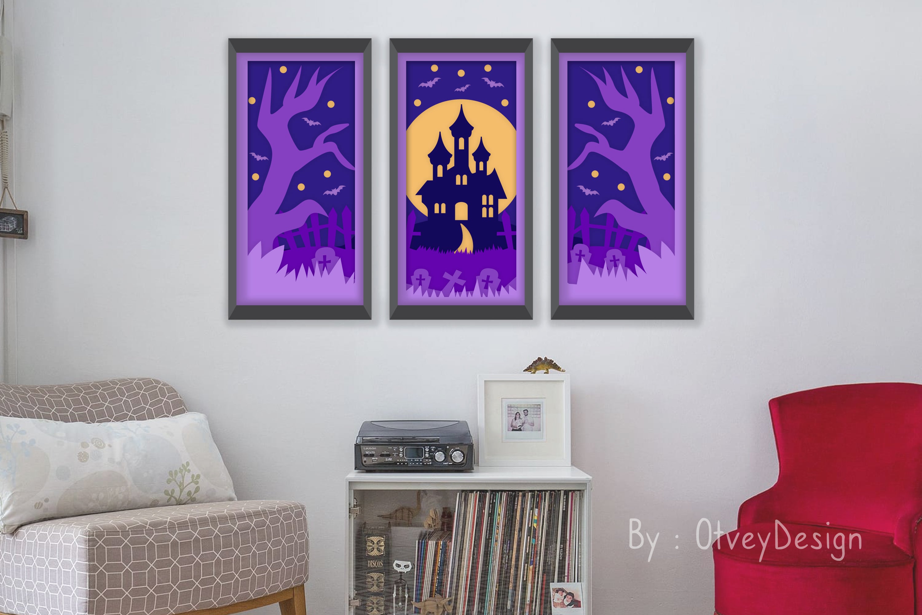 Halloween Scene Layered Papercut SVG Bundle