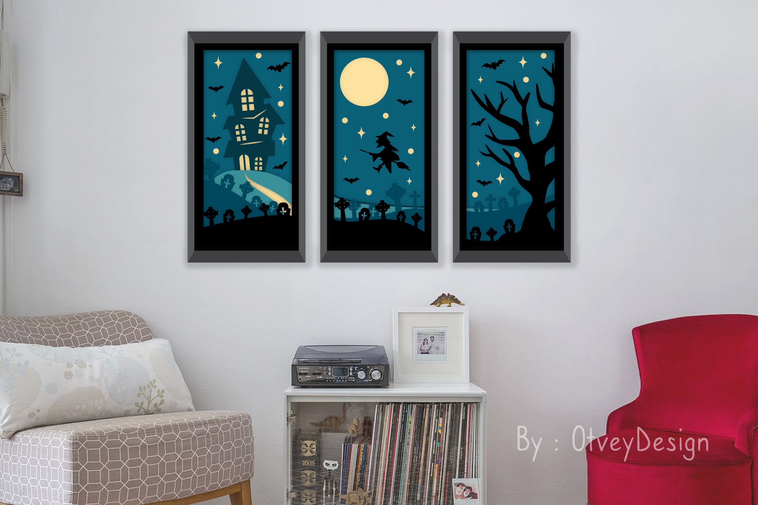 Halloween Scene Layered Papercut SVG Bundle