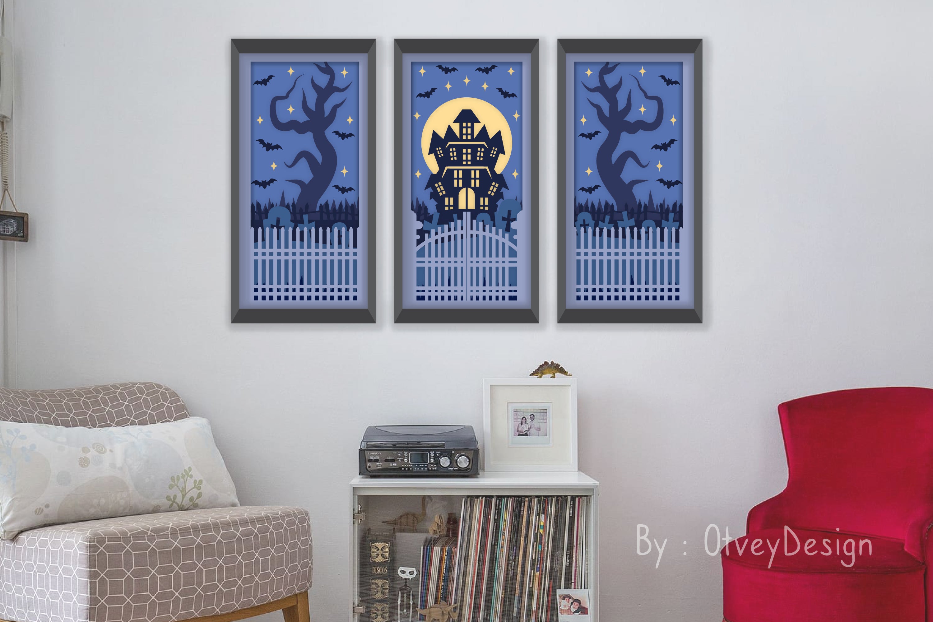 Halloween Scene Layered Papercut SVG Bundle