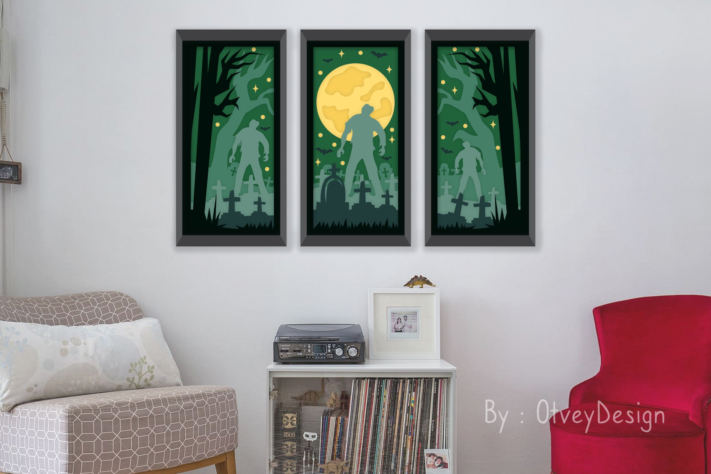 Halloween Scene Continuous Layered Papercut SVG Bundle