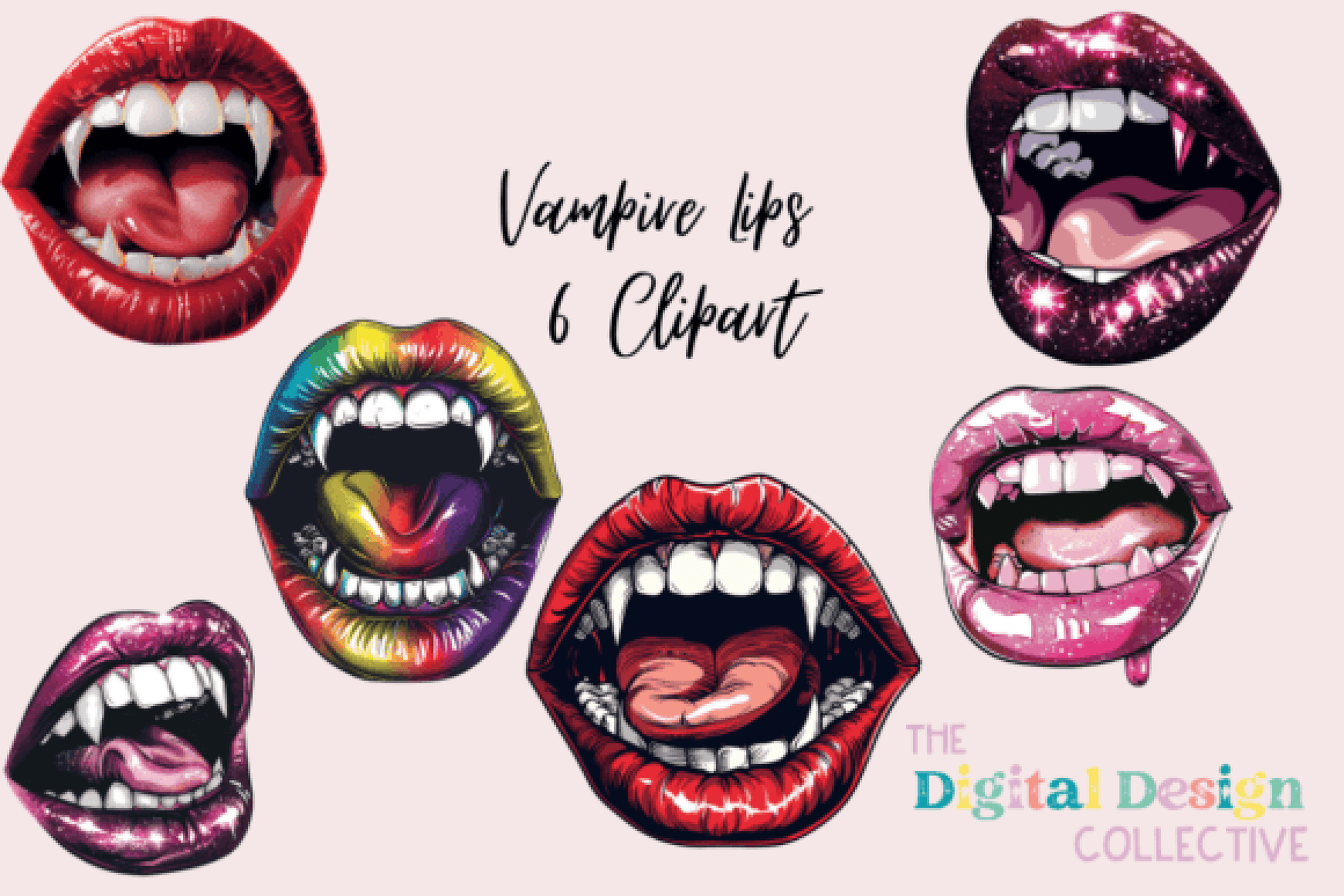 Vampire Lips Halloween Clipart Bundle - CraftNest - Digital Crafting and Art