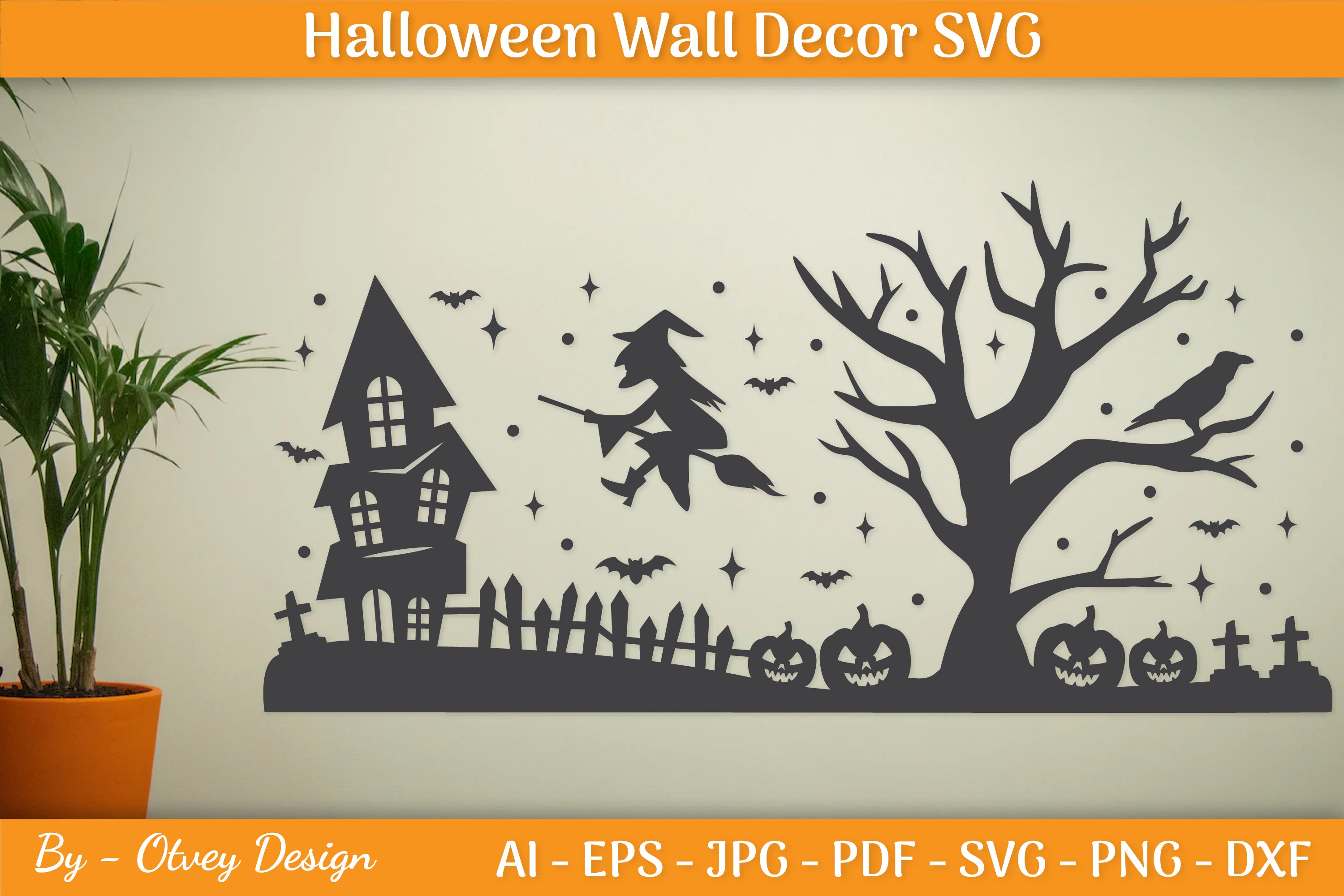 Halloween Wall Decor Silhouette SVG Bundle