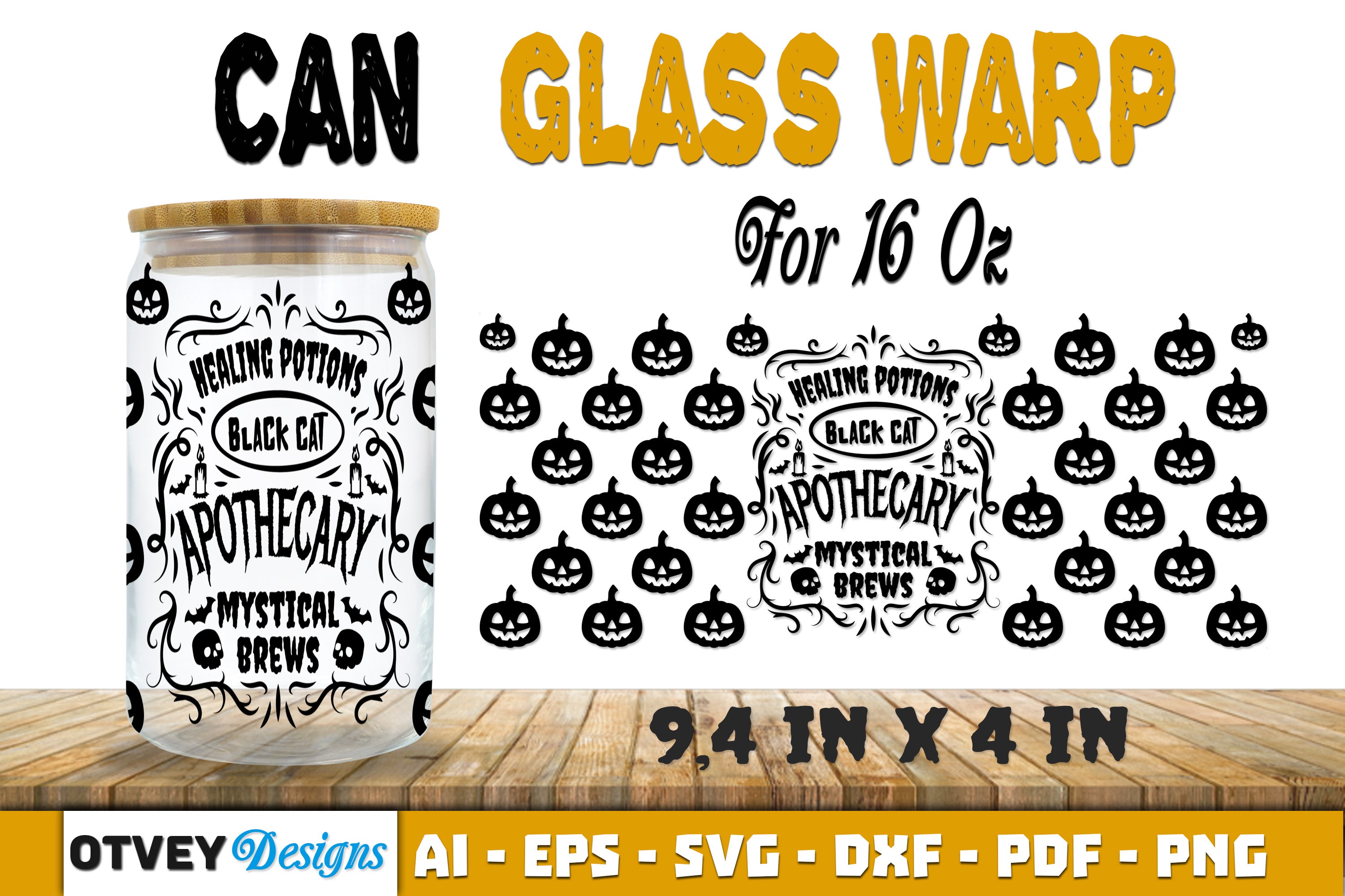 Halloween 16 oz Can Glass Wrap SVG Bundle 80 - CraftNest - Digital Crafting and Art