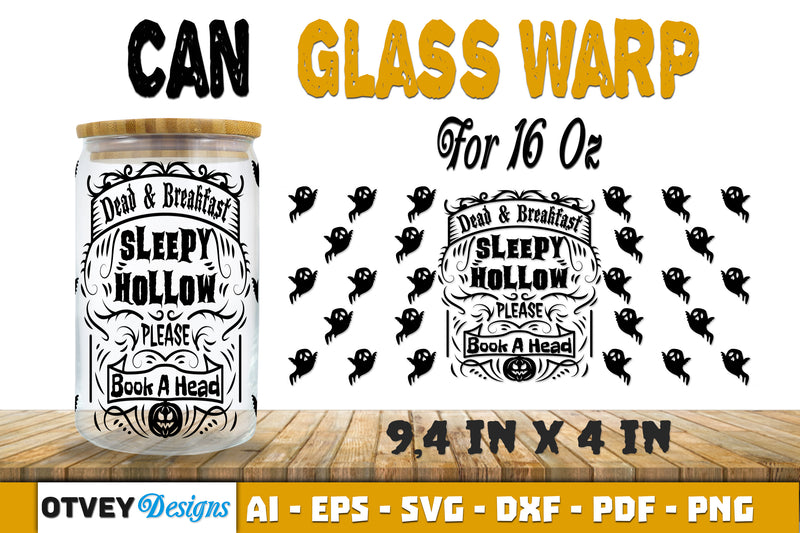 Halloween 16 oz Can Glass Wrap SVG Bundle11 - CraftNest - Digital Crafting and Art