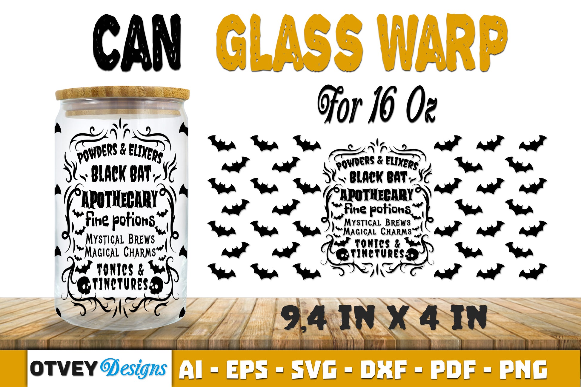 Halloween 16 oz Can Glass Wrap SVG Bundle22 - CraftNest - Digital Crafting and Art