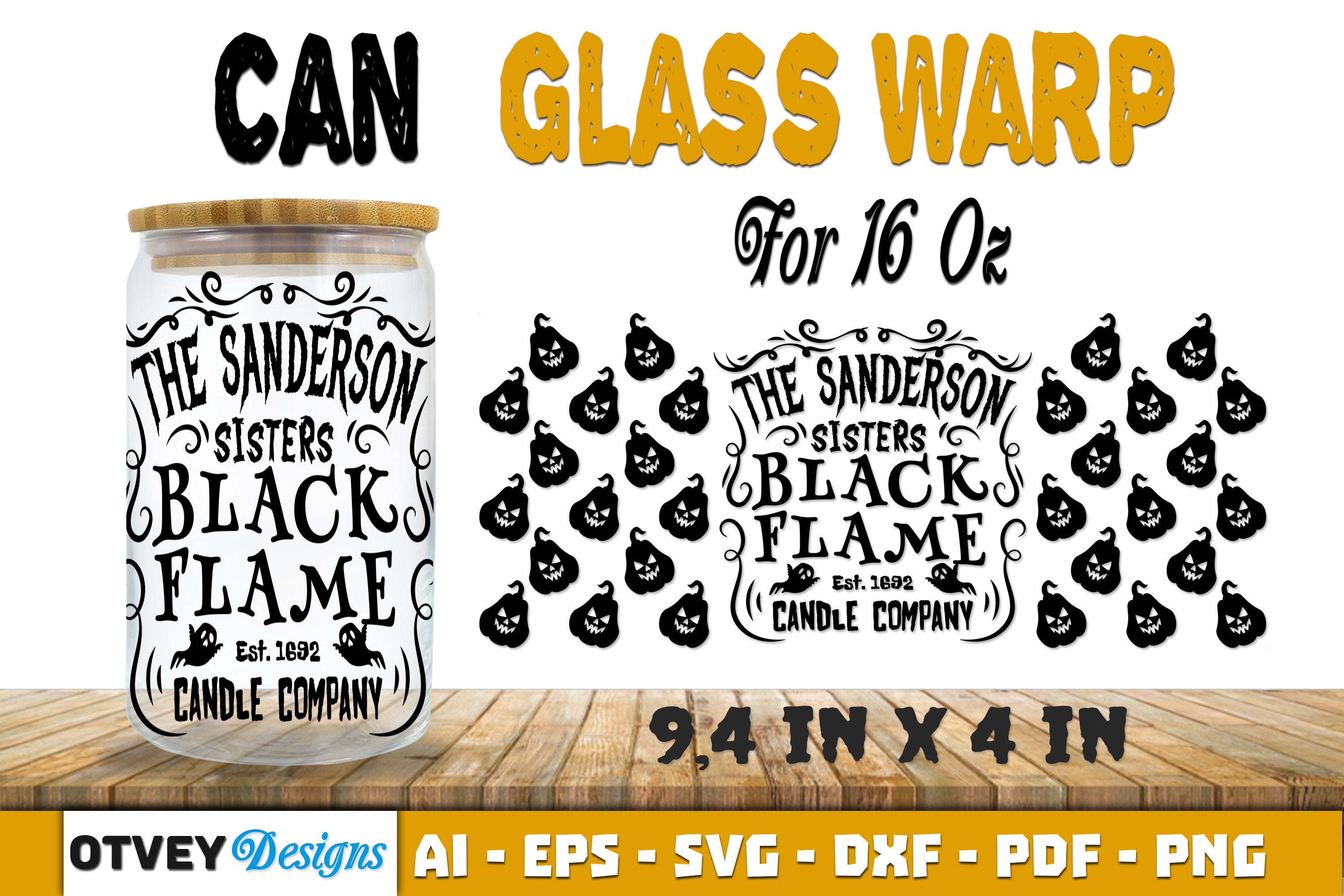 Halloween 16 oz Can Glass Wrap SVG Bundle33 - CraftNest - Digital Crafting and Art