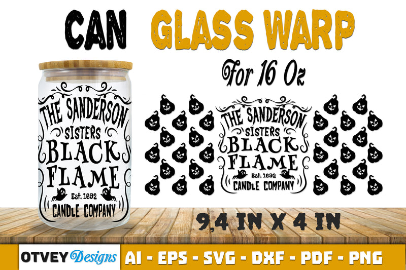 Halloween 16 oz Can Glass Wrap SVG Bundle33 - CraftNest - Digital Crafting and Art