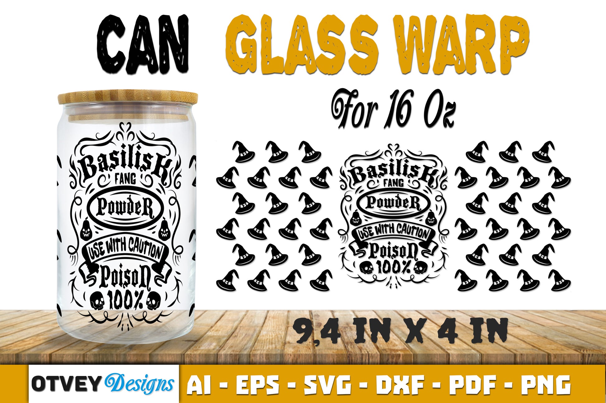 Halloween 16 oz Can Glass Wrap SVG Bundle44 - CraftNest - Digital Crafting and Art