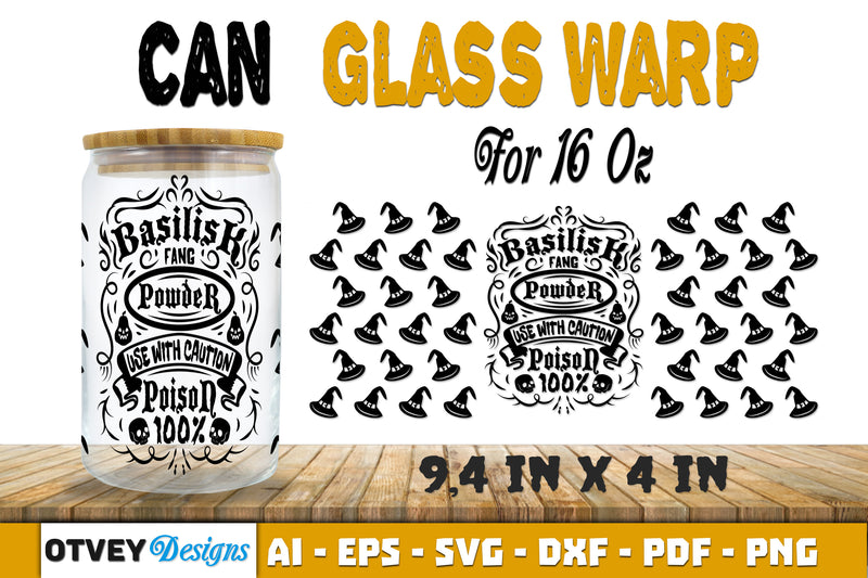 Halloween 16 oz Can Glass Wrap SVG Bundle44 - CraftNest - Digital Crafting and Art