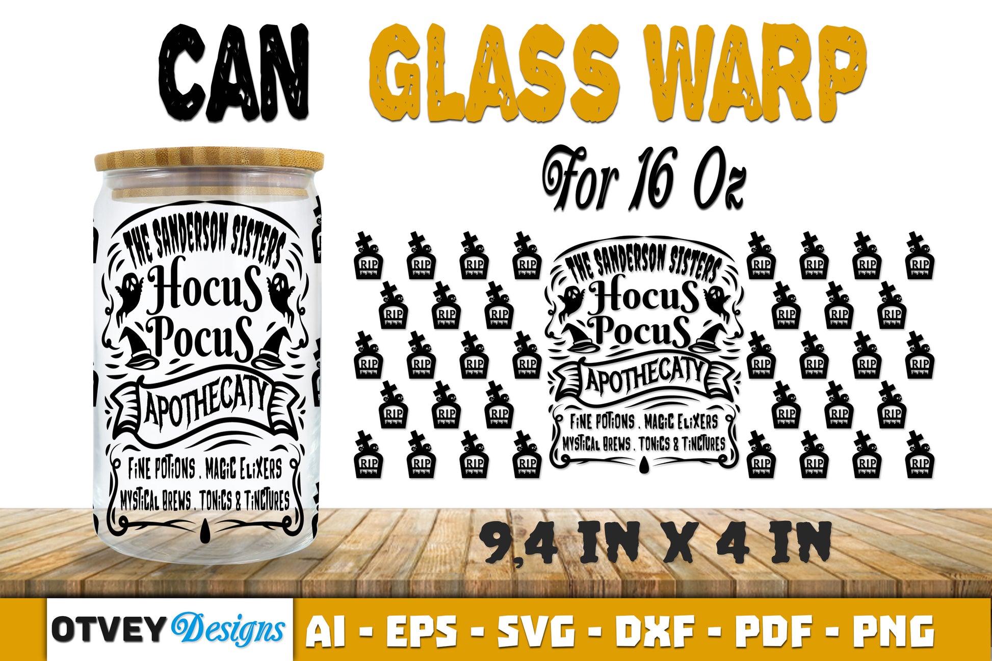 Halloween 16 oz Can Glass Wrap SVG Bundle55 - CraftNest - Digital Crafting and Art