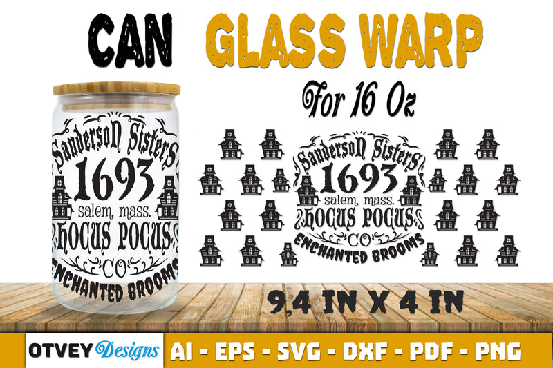 Halloween 16 oz Can Glass Wrap SVG Bundle77 - CraftNest - Digital Crafting and Art