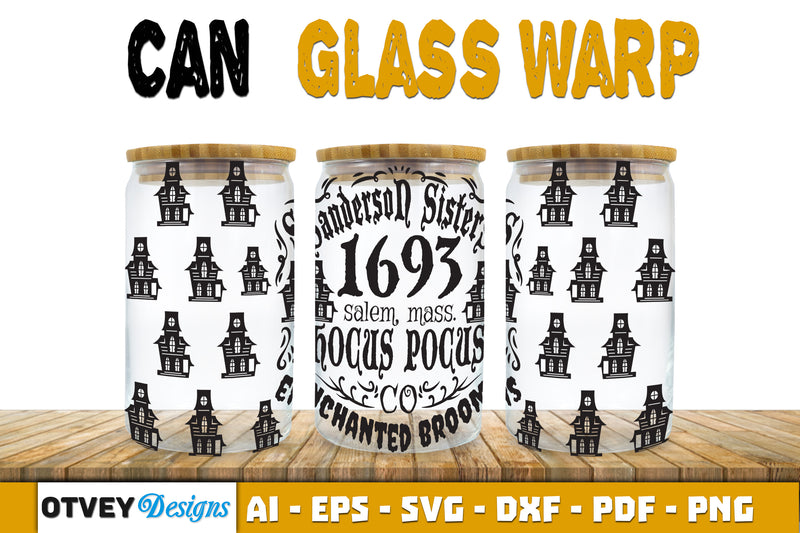 Halloween 16 oz Can Glass Wrap SVG Bundle77 - CraftNest - Digital Crafting and Art