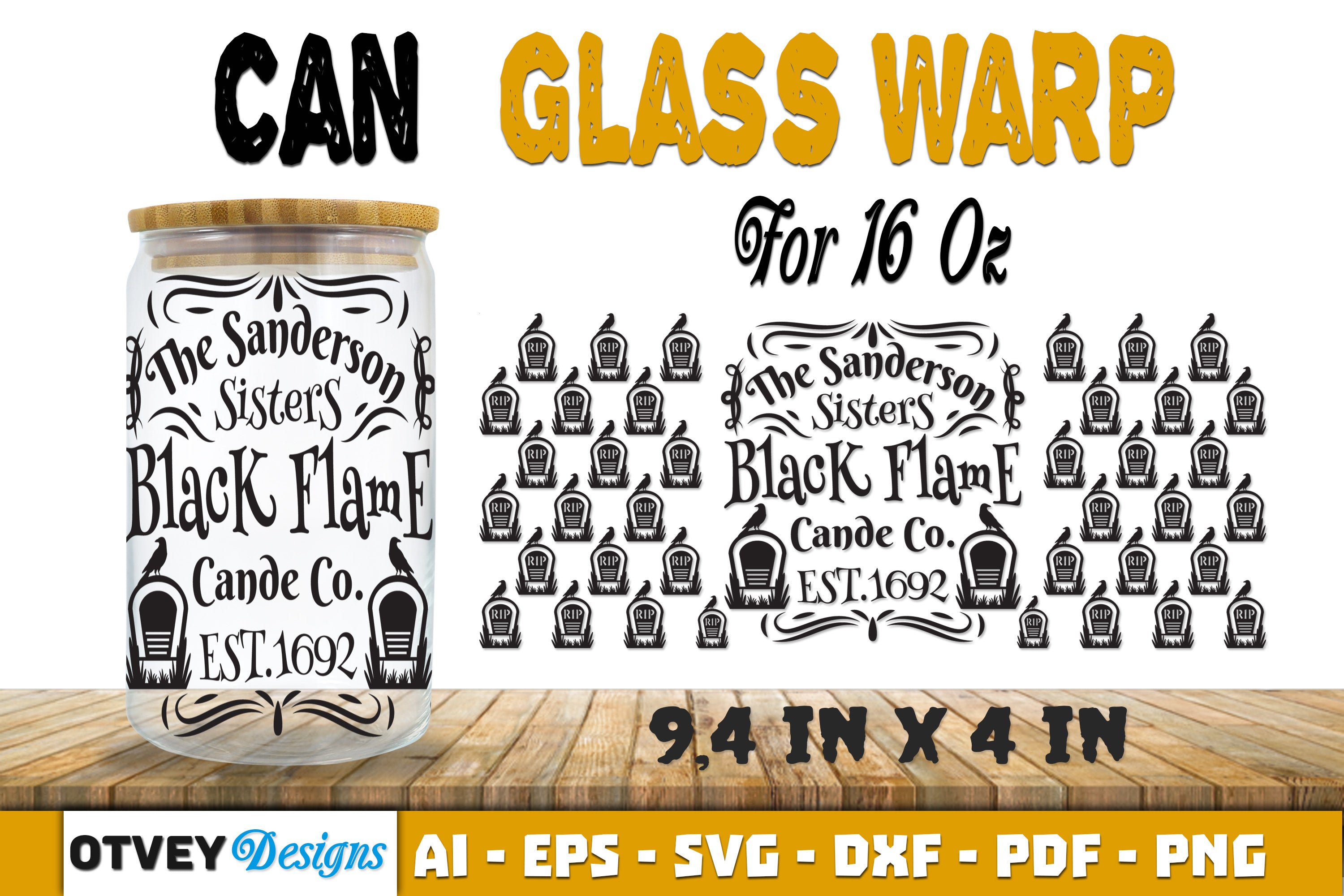 Halloween 16 oz Can Glass Wrap SVG Bundle88 - CraftNest - Digital Crafting and Art