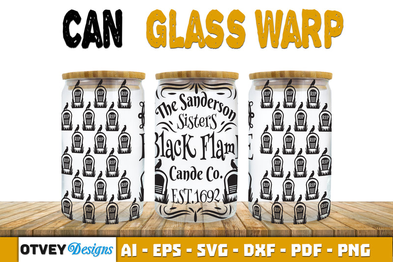 Halloween 16 oz Can Glass Wrap SVG Bundle88 - CraftNest - Digital Crafting and Art