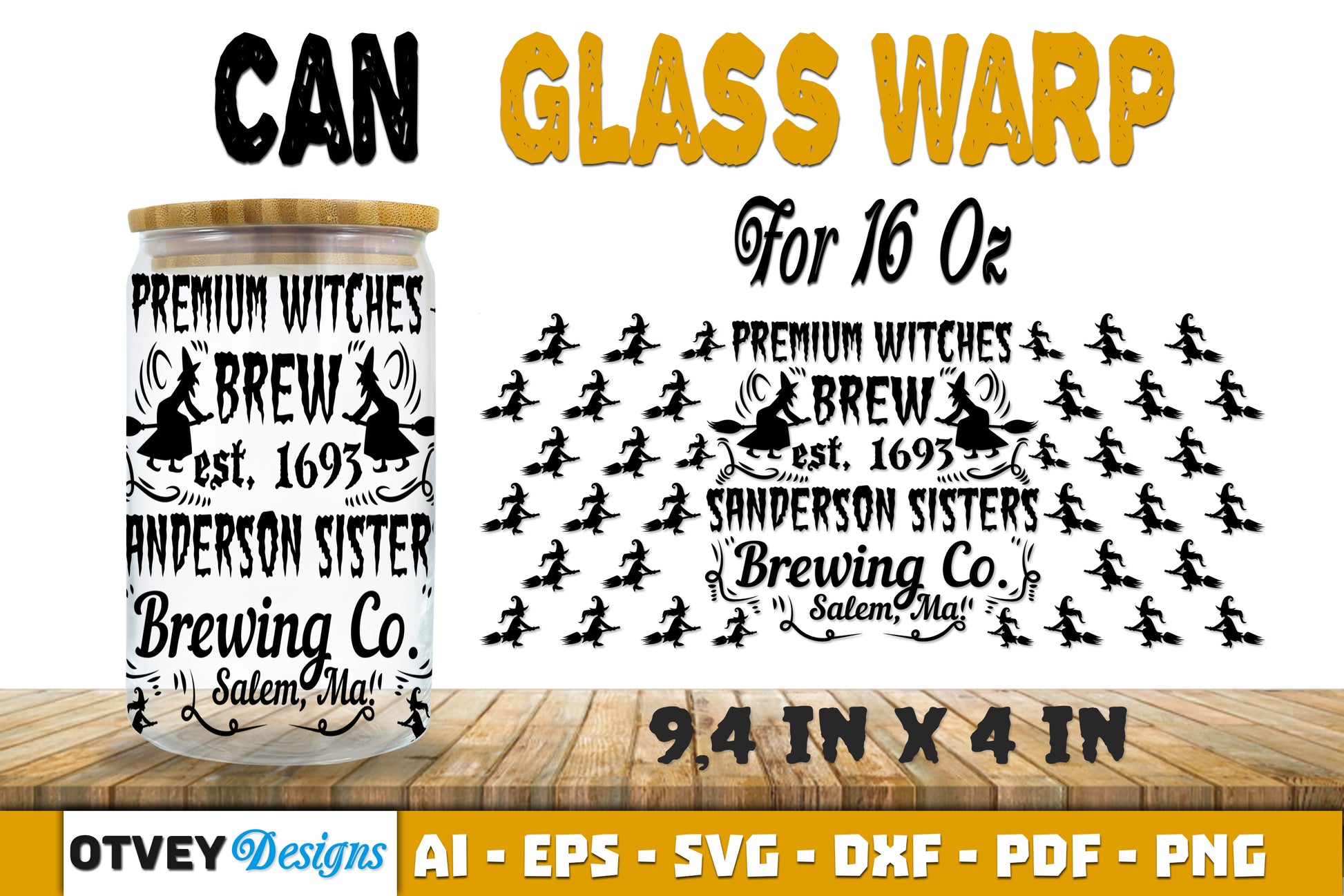 Halloween 16 oz Can Glass Wrap SVG Bundle111 - CraftNest - Digital Crafting and Art