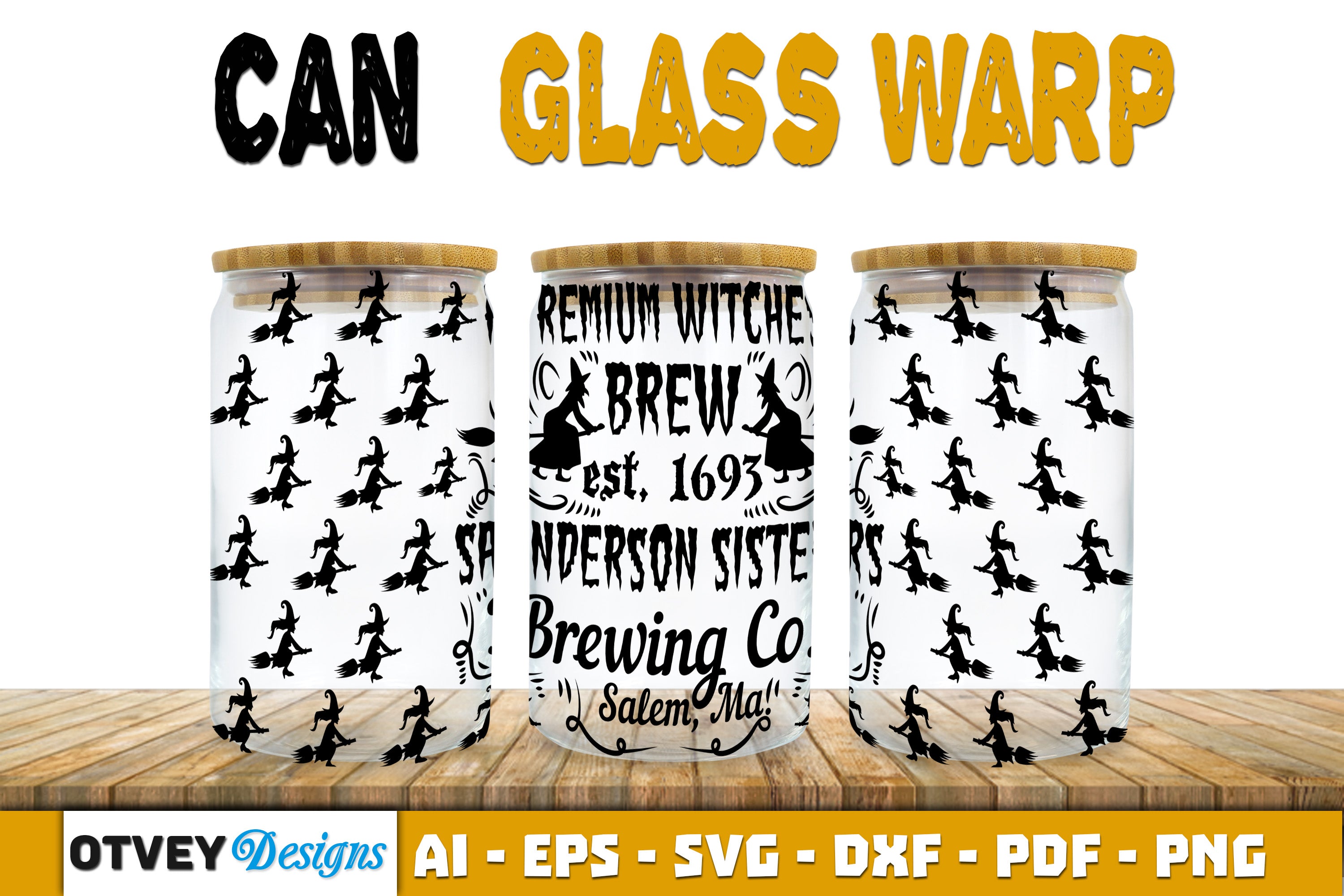 Halloween 16 oz Can Glass Wrap SVG Bundle111 - CraftNest - Digital Crafting and Art