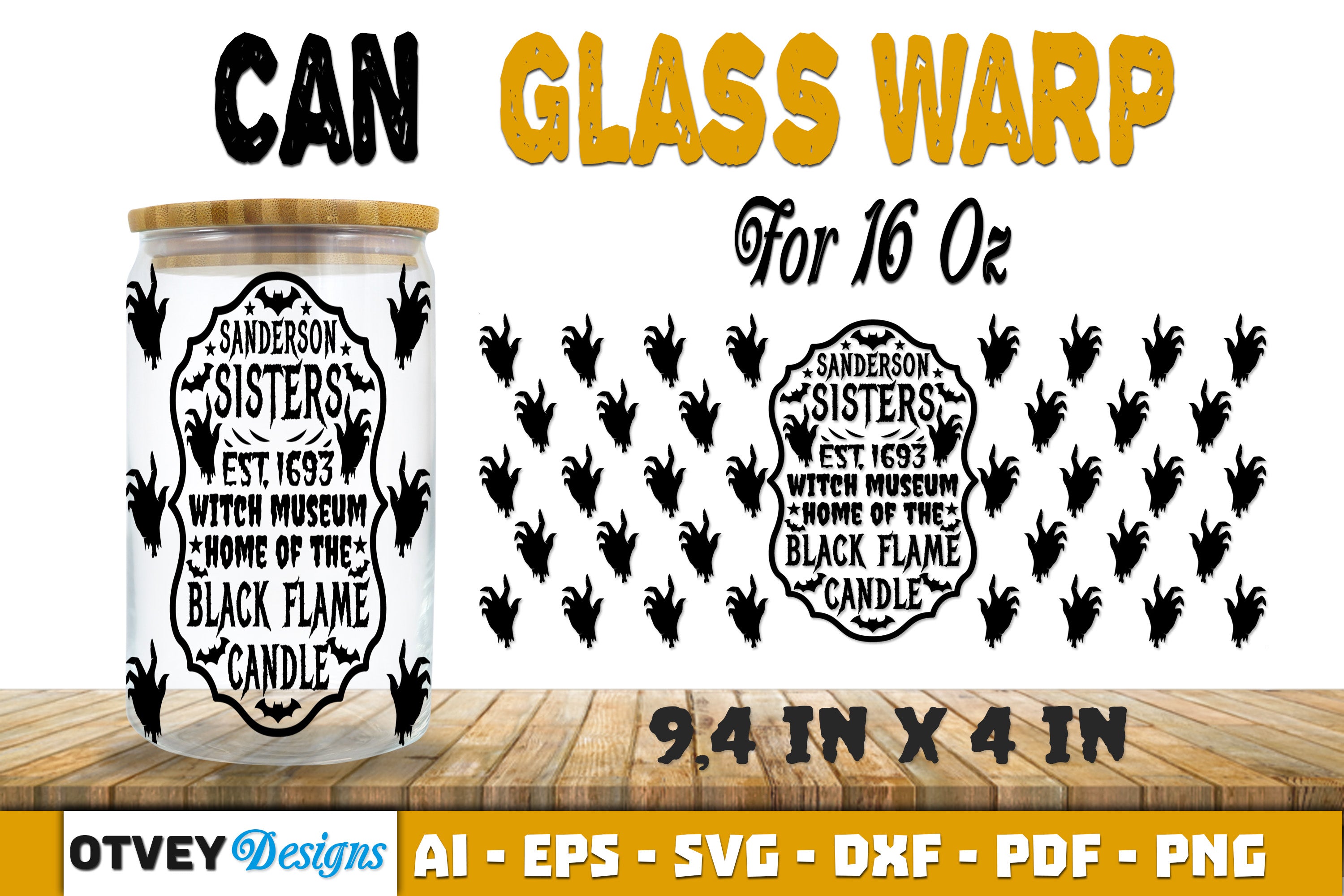 Halloween 16 oz Can Glass Wrap SVG Bundle122 - CraftNest - Digital Crafting and Art