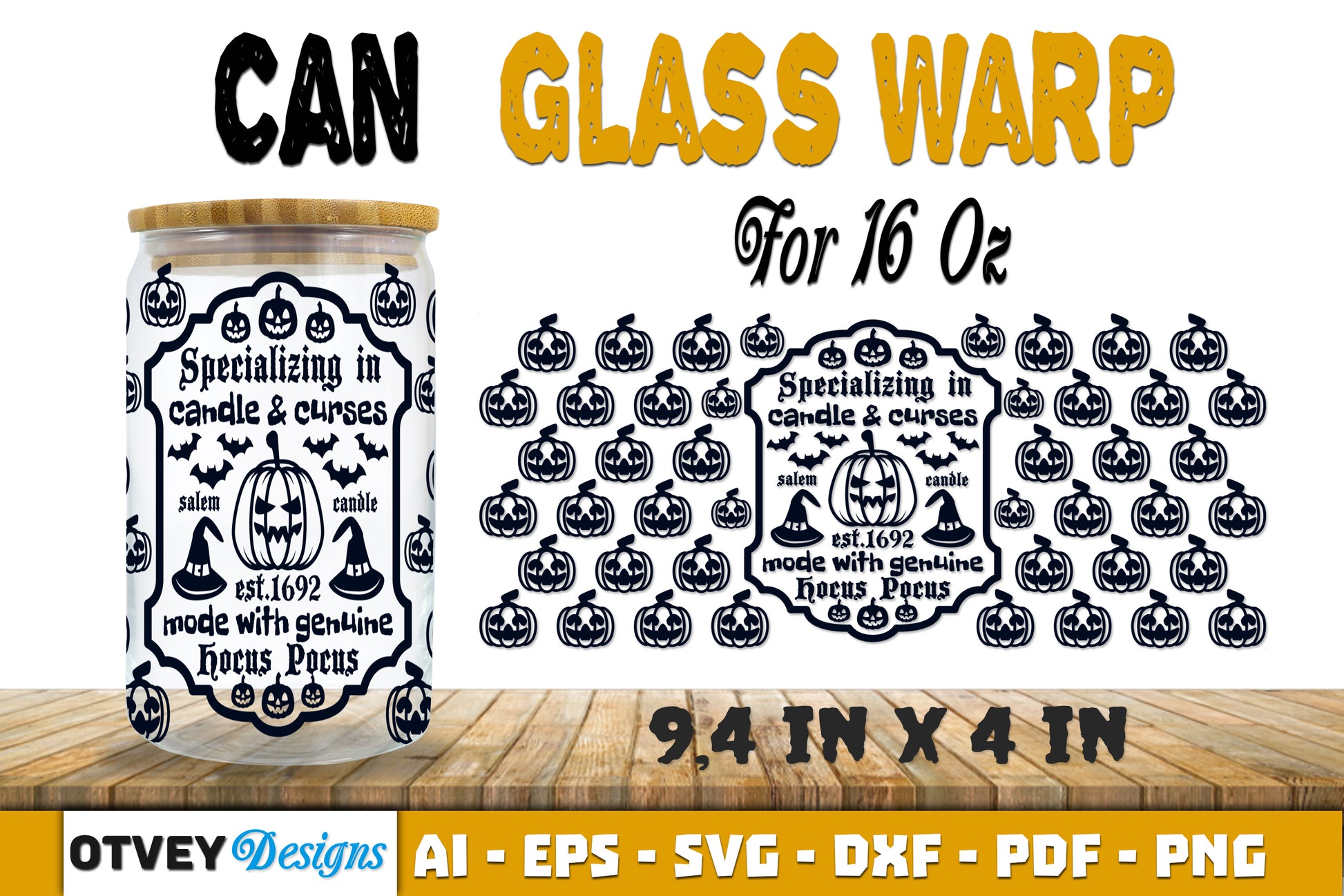 Halloween 16 oz Can Glass Wrap SVG Bundle133 - CraftNest - Digital Crafting and Art