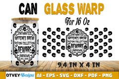Halloween 16 oz Can Glass Wrap SVG Bundle124 - CraftNest - Digital Crafting and Art