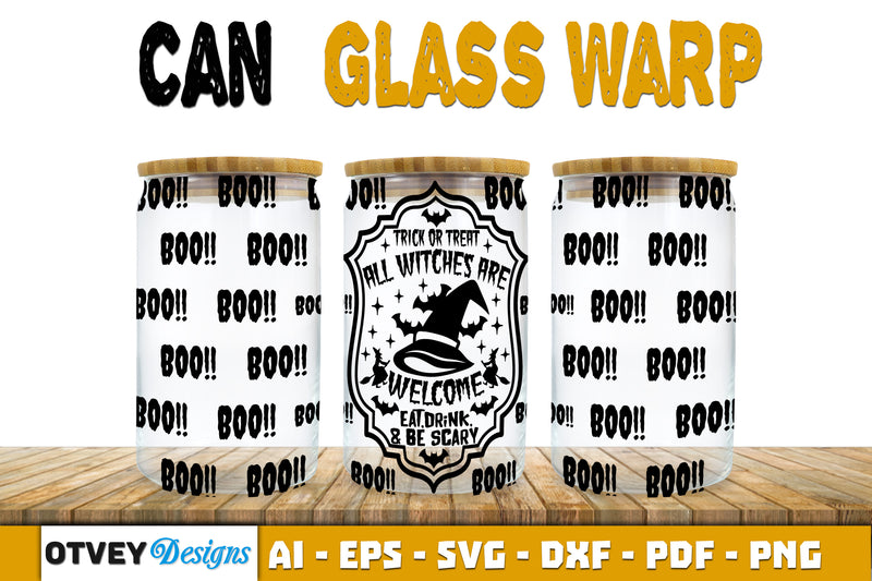 Halloween 16 oz Can Glass Wrap SVG Bundle162 - CraftNest - Digital Crafting and Art