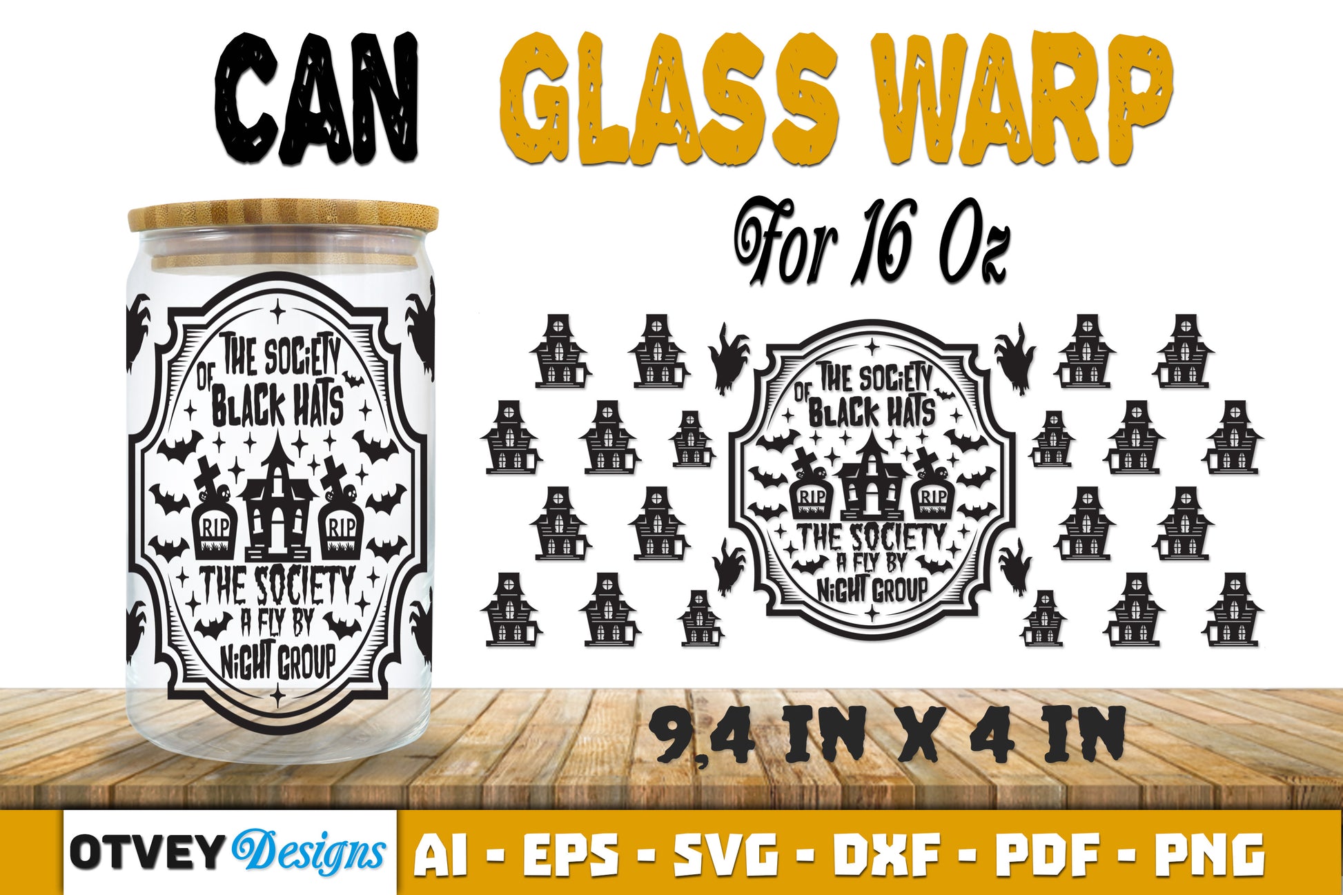 Halloween 16 oz Can Glass Wrap SVG Bundle181 - CraftNest - Digital Crafting and Art