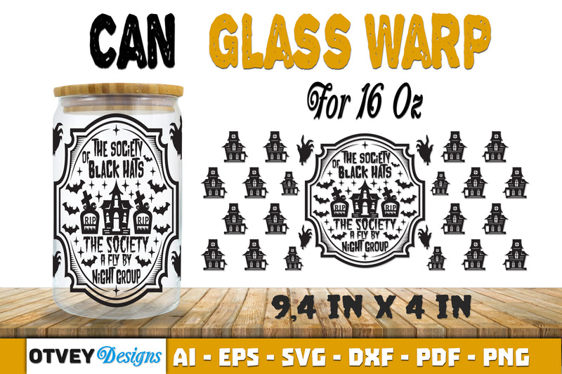 Halloween 16 oz Can Glass Wrap SVG Bundle181 - CraftNest - Digital Crafting and Art