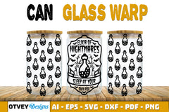 Halloween 16 oz Can Glass Wrap SVG Bundle171 - CraftNest - Digital Crafting and Art
