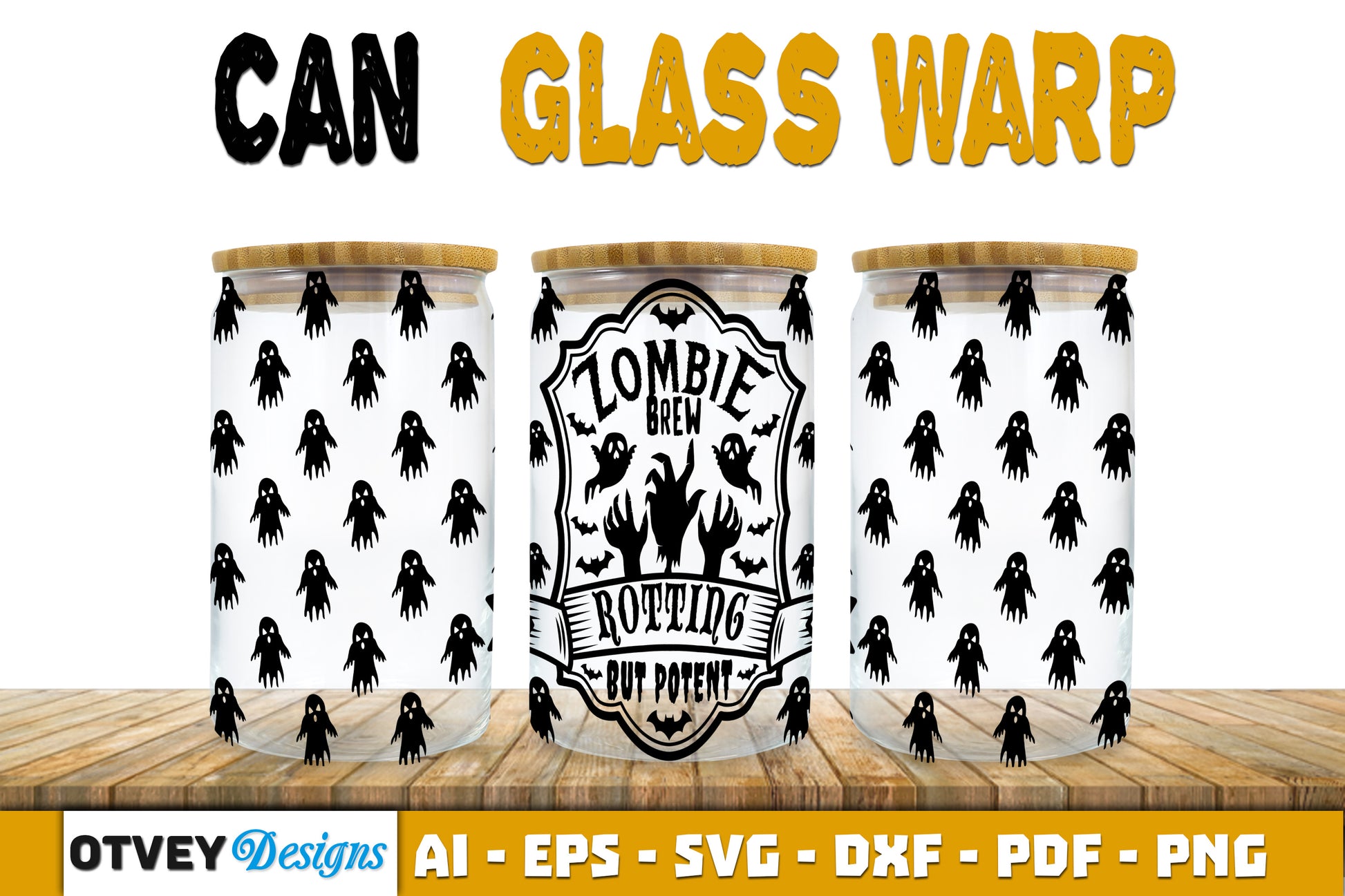 Halloween 16 oz Can Glass Wrap SVG Bundle 20 - CraftNest - Digital Crafting and Art