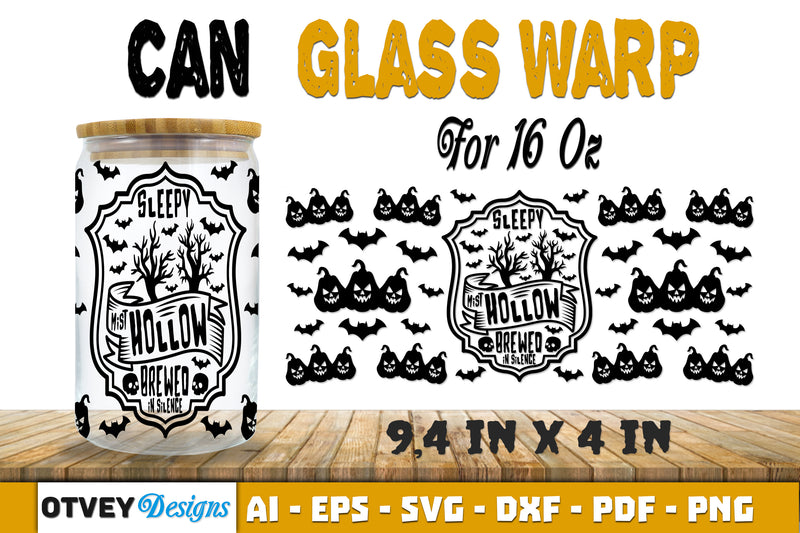 Halloween 16 oz Can Glass Wrap SVG Bundle 21 - CraftNest - Digital Crafting and Art