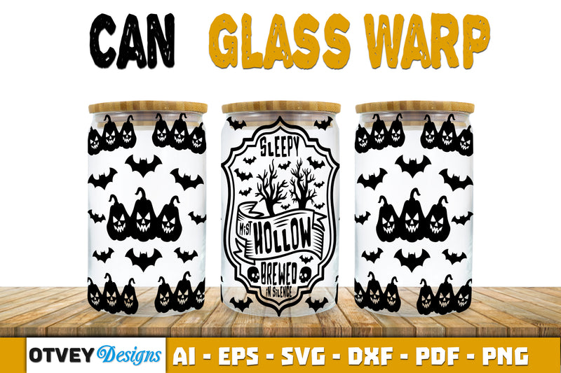 Halloween 16 oz Can Glass Wrap SVG Bundle 21 - CraftNest - Digital Crafting and Art